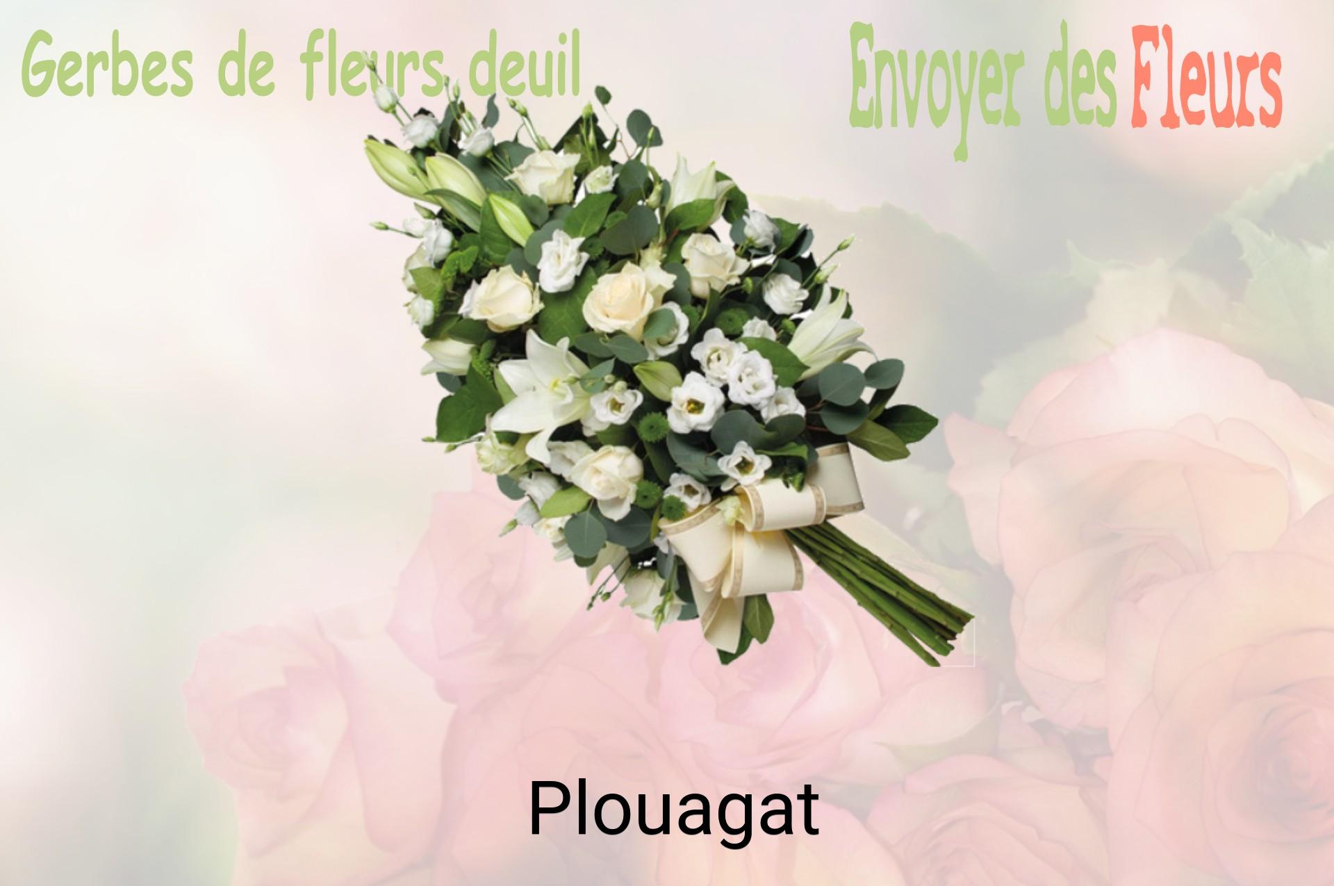 Gerbe de fleurs de deuil livrée à Plouagat